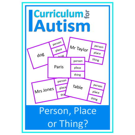 Nouns- Person, Place or Thing? Clip Cards